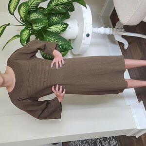 Uncle Frank Olive Green Belle Sleeve Dress Size XSMALL